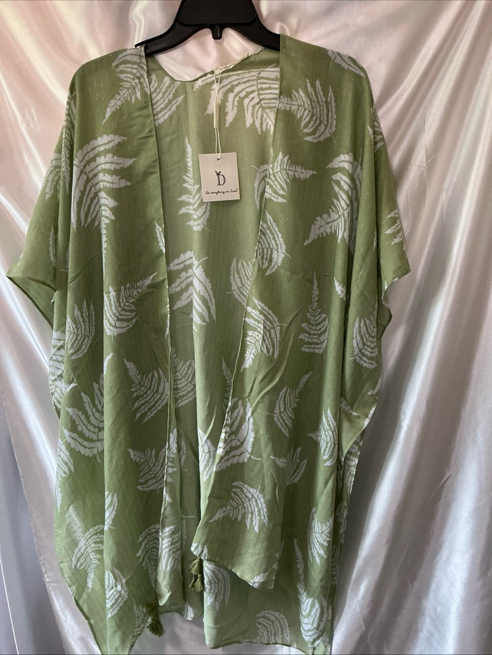 NWT Do Everything In Love Palm Leaf Print Kimono OSFA